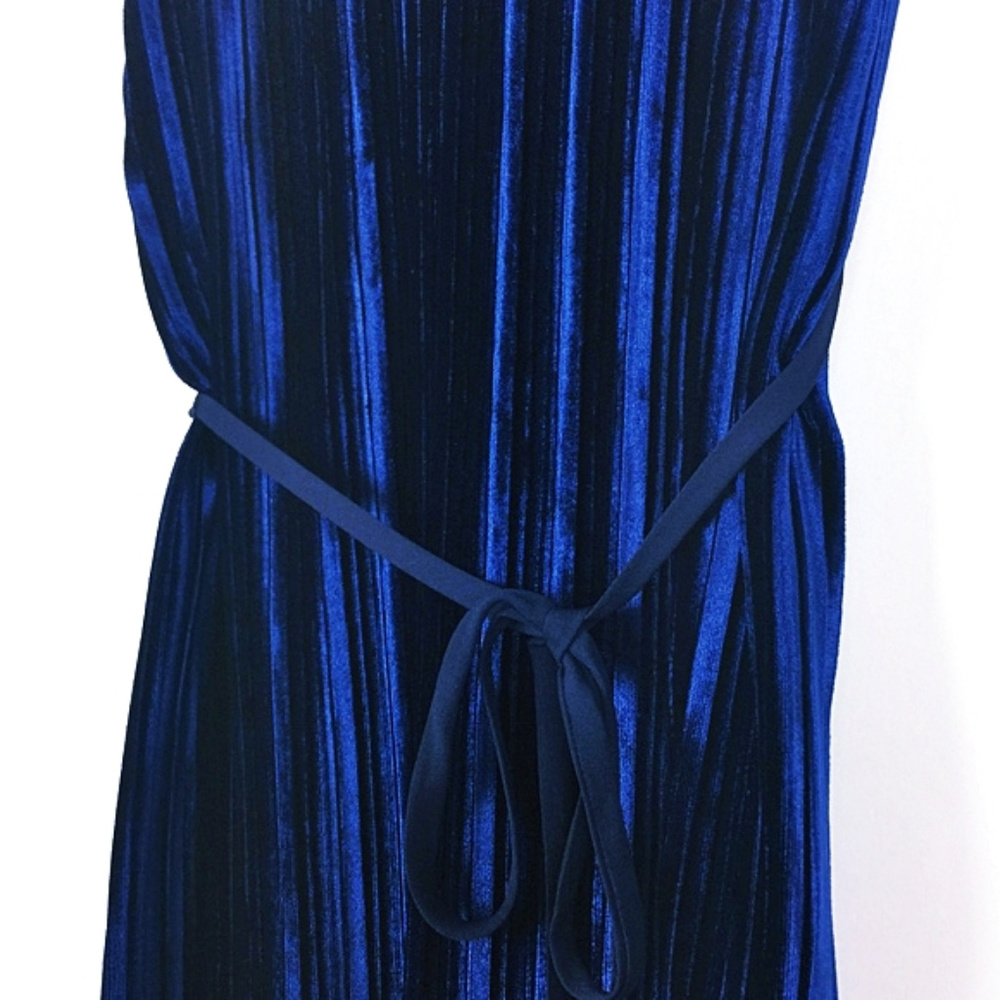 NWT As U Wish Accordion Pleated Velvet Dress S - Picture 5 of 7